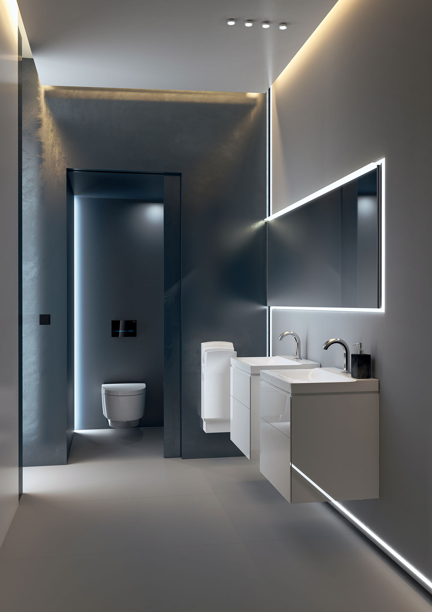 un coin toilette gris anthracite