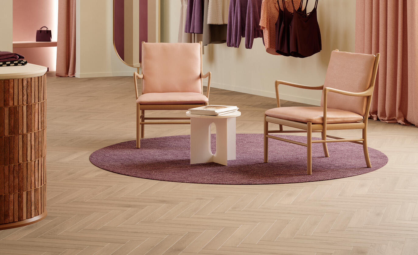 un espace immersif, show room parquets décoratifs
