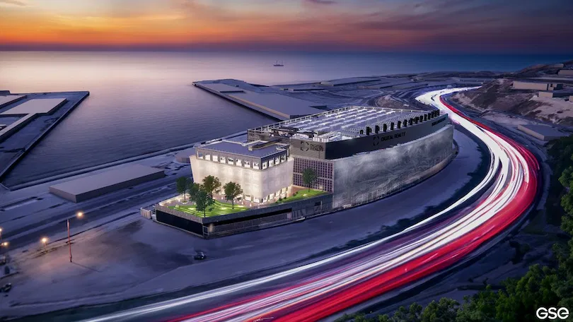 Visualisation 3D du prochain data center MRS5, implanté au Grand Port Maritime de Marseille